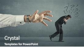  Presentation with questions question marks idea - PPT layouts enhanced with time management sports backgrounds - businessman with question marks running background and a dark gray colored foreground