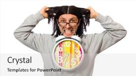  Presentation with funny - Beautiful presentation theme featuring time management sports backgrounds - funny man waking up backdrop and a  colored foreground