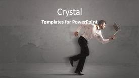  Presentation with running - Colorful presentation theme enhanced with time management sports backgrounds - running businessman in a rush backdrop and a  colored foreground