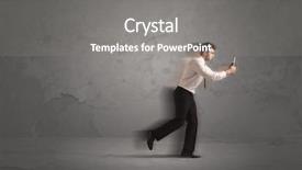  Presentation with storage device - Beautiful slide set featuring time management sports backgrounds - running businessman in a rush backdrop and a  colored foreground