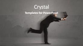  Presentation with running - Beautiful slides featuring time management sports backgrounds - running businessman in a rush backdrop and a gray colored foreground