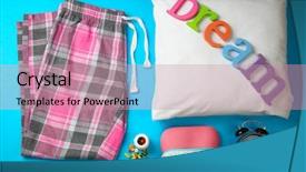  Presentation with insomnia - Theme with time medication - insomnia concept sleeping accessories background and a coral colored foreground