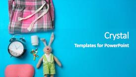  Presentation with insomnia - Colorful presentation theme enhanced with time medication - insomnia concept sleeping accessories backdrop and a teal colored foreground