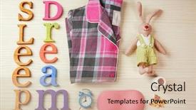  Presentation with insomnia - PPT layouts consisting of time medication - insomnia concept sleeping accessories background and a lemonade colored foreground