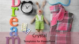  Presentation with insomnia - Beautiful slides featuring time medication - insomnia concept sleeping accessories backdrop and a coral colored foreground