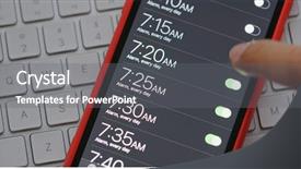  Presentation with alarm - PPT theme featuring time medication - set alarm for wake up background and a gray colored foreground