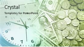  Presentation with clock face - Slides featuring time money - clock face calendar and american background and a soft green colored foreground