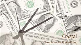  Presentation with time money - Slide deck with time money - clock face on american banknotes background and a lemonade colored foreground