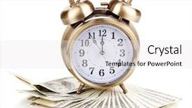  Presentation with banknotes - Theme enhanced with time money - dollar banknotes and clock isolated background and a white colored foreground