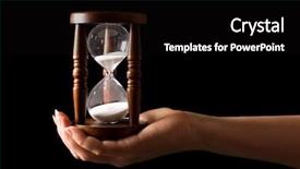  Presentation with black hands - Amazing theme having time money - hourglass in hands backdrop and a black colored foreground