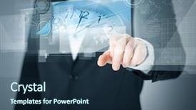  Presentation with virtual technology - Slides with time money - technology internet tv and news background and a navy blue colored foreground