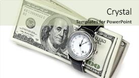  Presentation with roll - Colorful slide deck enhanced with time money - wrist watch wrapped backdrop and a soft green colored foreground