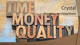  Presentation with time money - Colorful slide set enhanced with allocation - time money quality - word backdrop and a coral colored foreground