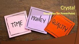  Presentation with time money - Slides having allocation - time money quality concept background and a tawny brown colored foreground