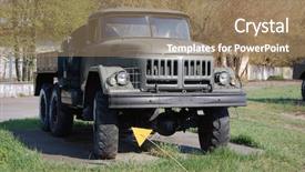  Presentation with nuclear disaster - Slides featuring time of nuclear disaster background and a coral colored foreground