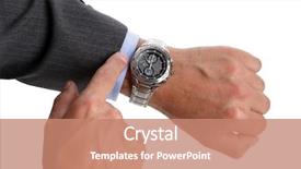  Presentation with time - Presentation theme with time on his wrist watch background and a coral colored foreground