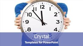  Presentation with happy young student girl holding - Slide set featuring time passing - young happy woman holding background and a ocean colored foreground