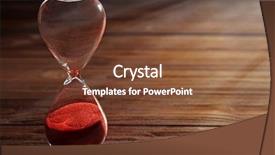  Presentation with crystal - Theme having time passing concept crystal hourglass background and a tawny brown colored foreground