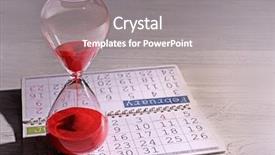  Presentation with learn english concept time - PPT theme featuring time passing concept crystal hourglass background and a gray colored foreground