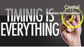  Presentation with everything - PPT theme featuring time plan - hand writing the text timing background and a dark gray colored foreground