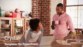  Presentation with race - Beautiful presentation theme featuring time plan - mixed race couple using laptop backdrop and a tawny brown colored foreground