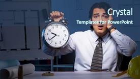  Presentation with coding project - Theme enhanced with time projects - young construction architect working background and a  colored foreground