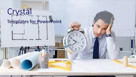  Presentation with project - PPT layouts having time projects - young handsome architect working background and a sky blue colored foreground