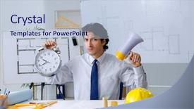  Presentation with scope of the exercise project - Audience pleasing slide deck consisting of time projects - young handsome architect working backdrop and a lemonade colored foreground