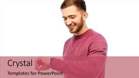  Presentation with time - Presentation theme enhanced with time punctuality and people concept background and a  colored foreground