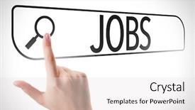  Presentation with search - Presentation theme having time recruit - jobs written in search bar background and a white colored foreground