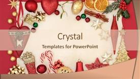  Presentation with parchment paper - Slide deck having time select - abstract christmas border with bauble background and a lemonade colored foreground