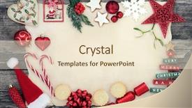  Presentation with rustic wood border - Slide deck with time select - christmas background border with bauble background and a cream colored foreground