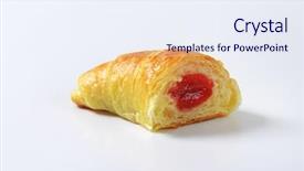  Presentation with croissant - Presentation theme with time select - halved buttery croissant with fruit background and a sky blue colored foreground