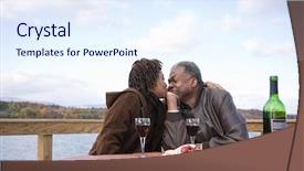  Presentation with man and woman - Beautiful PPT layouts featuring time select - one woman kissing a man backdrop and a sky blue colored foreground