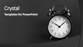  Presentation with dark grey - Amazing presentation theme having time select - retro alarm-clock on dark grey backdrop and a  colored foreground