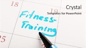  Presentation with training - PPT theme with time select - written plan fitness training background and a cream colored foreground