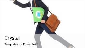  Presentation with coffee book - Beautiful presentation featuring time select - young businesswoman with cup backdrop and a white colored foreground