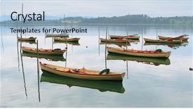  Presentation with boats - Theme enhanced with time slot - pleasure boats on pfaeffikon lake background and a light blue colored foreground