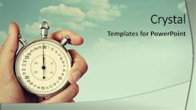  Presentation with time - PPT theme consisting of time start with old chronometer background and a mint green colored foreground