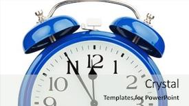  Presentation with alarm - PPT theme featuring time table - blue alarm clock background and a soft green colored foreground