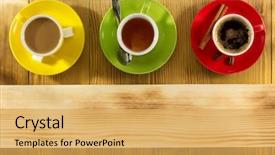  Presentation with tea and coffee - Presentation theme consisting of time table - cup of coffee and tea background and a yellow colored foreground