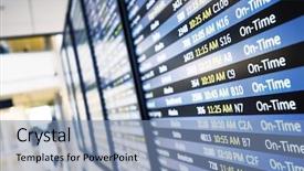  Presentation with flight - Presentation theme enhanced with time table - info of flight on billboard background and a teal colored foreground