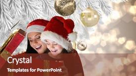  Presentation with holy mass opening - Colorful slide set enhanced with time taken - mother and daughter opening gift backdrop and a  colored foreground