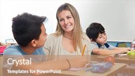  Presentation with elementary - Beautiful presentation design featuring time teacher or elementary school backdrop and a coral colored foreground