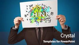  Presentation with design thinking - Cool new presentation design with time think - young person holding paper backdrop and a tawny brown colored foreground