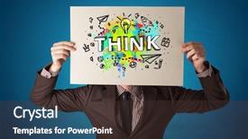  Presentation with design thinking - Cool new slide deck with time think - young person holding paper backdrop and a tawny brown colored foreground