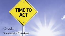  Presentation with sun - Presentation theme enhanced with time-to-act-road-sign background and a light blue colored foreground