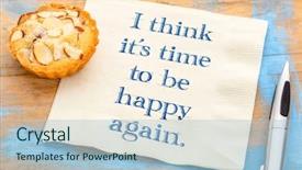  Presentation with think - PPT theme having time to be happy again background and a light blue colored foreground