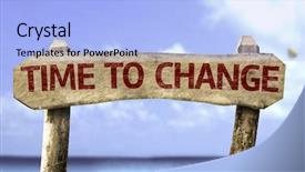  Presentation with change - Amazing slides having time to change wooden sign backdrop and a light blue colored foreground