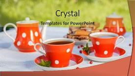  Presentation with tea - Theme having time to drink tea outdoors background and a yellow colored foreground